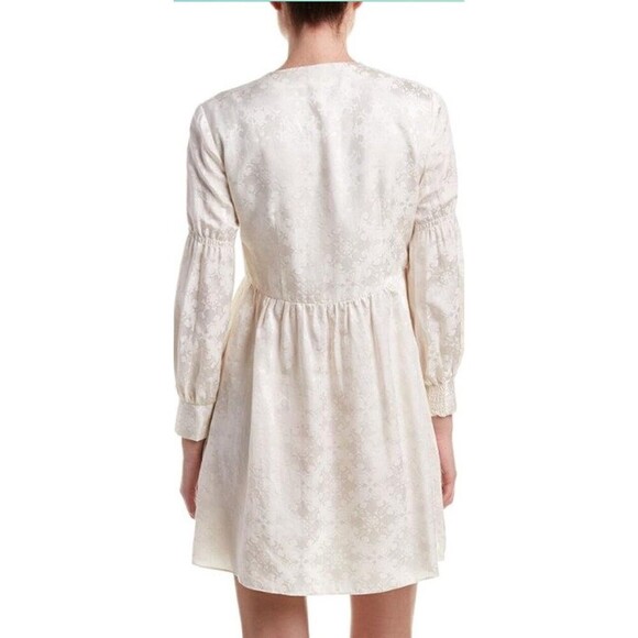 Rachel Zoe Women's Cream Jacquard Mini Dress Size 6 Cocktail Romantic Boho Chic - Picture 4 of 12